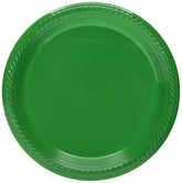 Festive Green Round Disposable Plastic Plates - 7" (6 Packs Of 50) - Sturdy Dinnerware For Parties, Events & Everyday Use - (300 Pcs.)